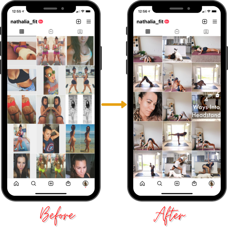 NathaliaFit Instagram Feed Transformation Before and After